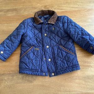 Polo Ralph Lauren navy blue quilted fall jacket, size 4T.